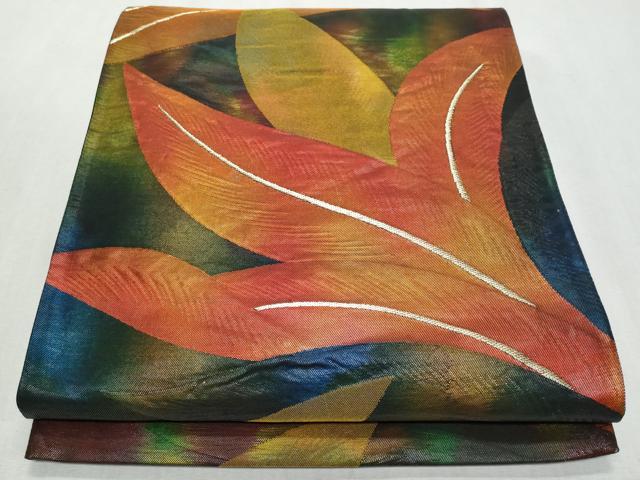 平和屋着物◎六通柄袋帯　舞葉文　金糸　正絹　逸品　CAAZ4658fb