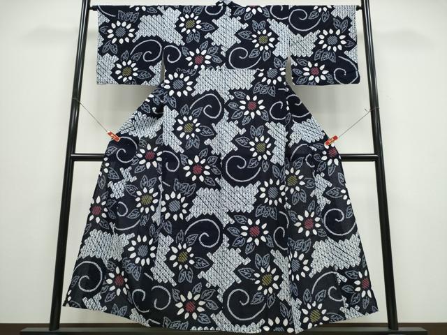 乐天商城 - 平和屋着物∴夏物 浴衣 有松鳴海絞り 菊唐草文 綿 逸品 CABE9170ng