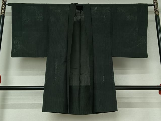 Uramono - 平和屋着物▽男性　長羽織　スリーシーズン　春夏秋　塵除け　縞　正絹　逸品　AABI4594jh