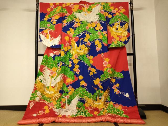 平和屋本店●色打掛　和装　婚礼　結婚式　花嫁　神社挙式　駒刺繍　飛鶴梅松文　金彩　金銀糸　逸品　AABK8310fw