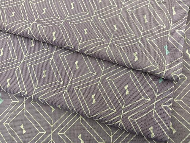 平和屋着物＊夏物　小紋　絽　菱文　洗える着物　BAAS8521fw