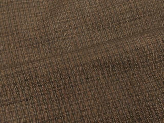 平和屋着物■男性　紬　格子柄　正絹　逸品　CABA0231oy