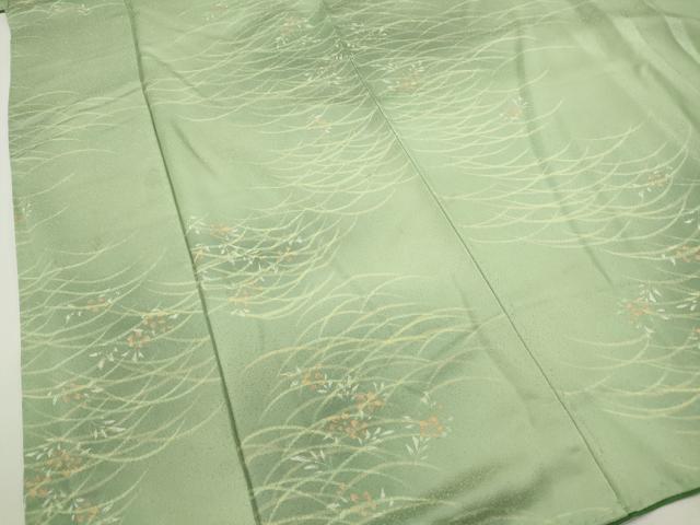 平和屋着物■上質な小紋　草花芝文　暈し染め　正絹　逸品　DABA9360qa