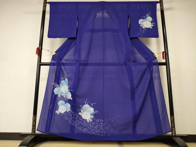Kimono - 平和屋着物＊夏物　訪問着　絽　草花文　金銀彩　正絹　逸品　未使用　AABD4620jd