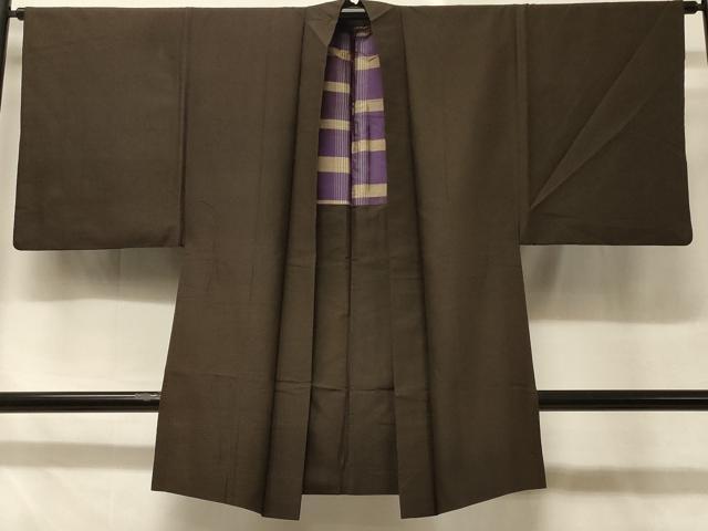 平和屋着物＃男性　長羽織　格子柄　正絹　逸品　CABD7646in