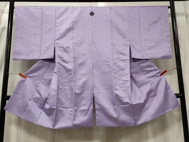 平和屋着物■男性　色紋付き　舞台衣装　紗綾形地紋　浅紫色　洗える着物　CAAX2272in