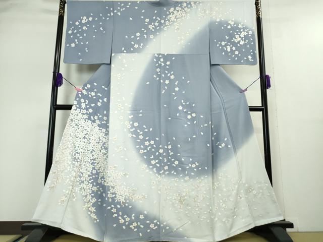 Uramono - 平和屋本店■極上　訪問着　総刺繍　舞桜　暈し染め　金糸　逸品　DZAA5056kh5