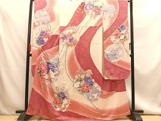 平和屋着物■豪華振袖 絞り 花薬玉文 暈し染め 金彩 正絹 逸品 AABA2250es