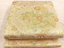 平和屋着物■佐賀錦 六通柄袋帯 向かい鳥花文 金糸 正絹 逸品 BAAO2213ea
