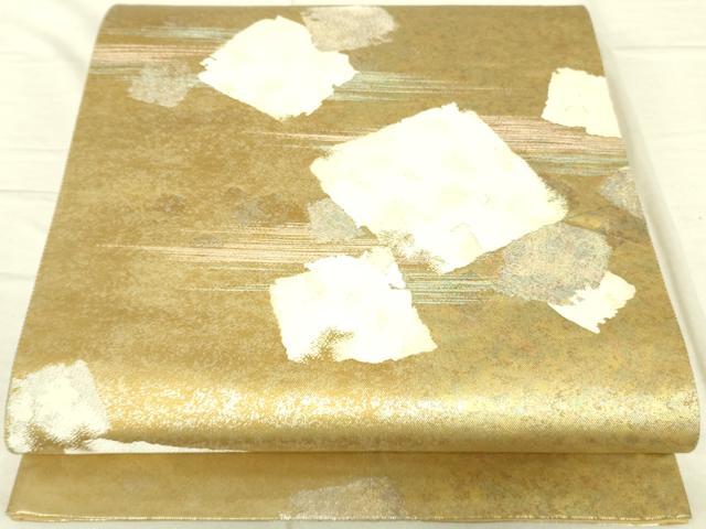 平和屋着物◎六通柄袋帯　破れ色紙文　金銀糸　引箔　正絹　逸品　DAAJ4374re