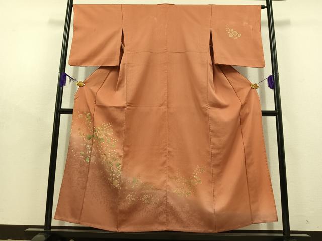 平和屋着物▽訪問着　単衣　辻が花　暈し染め　金彩　正絹　逸品　AABD7504jh