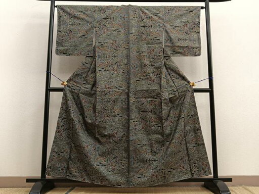 平和屋着物■本場大島紬 7マルキ 風景文 正絹 逸品 未使用 BAAR9845ui 平和屋着物■本場大島紬 7マルキ 風景文 正絹 逸品 未使用 BAAR9845ui