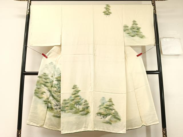 Other - 平和屋着物●男性　訪問着　手描き　樹林風景文　暈し染め　正絹　逸品　CABC2494vp