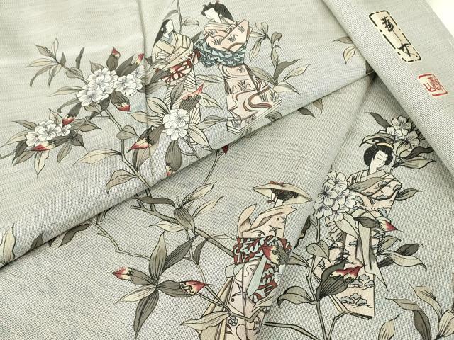 平和屋着物●訪問着 本場大島紬 白大島 作家物 華女 正絹 逸品 未使用 DABC3520az