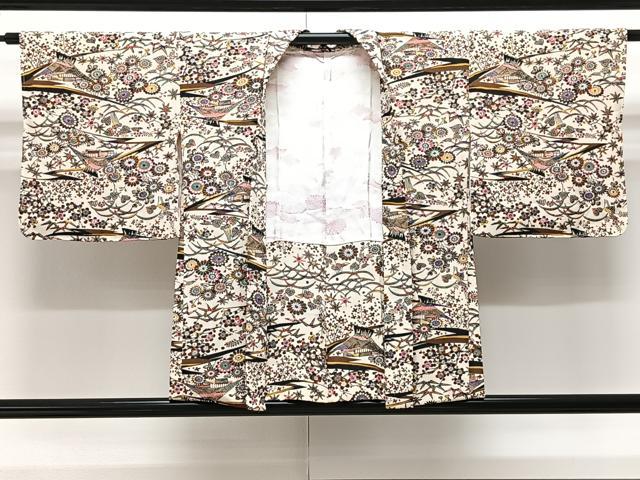Haori - 平和屋着物∞羽織　型染め　風景花文　金彩　正絹　逸品　CAAV5705id