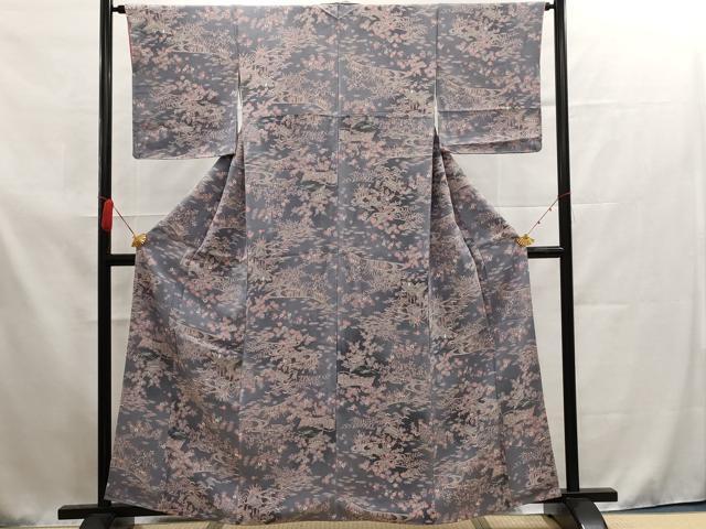 平和屋着物■上質な小紋 風景文 正絹 逸品 AAAQ0953dt