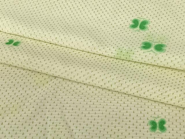 平和屋着物＊夏物 小紋 絽 舞蝶文 洗える着物 AAAT8517oa