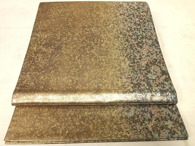 平和屋着物◎六通柄袋帯　霞文　引箔　正絹　逸品　AAAW8954yx