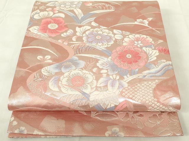 平和屋着物◎六通柄袋帯 辻が花 銀糸 正絹 逸品 DABA5654qp