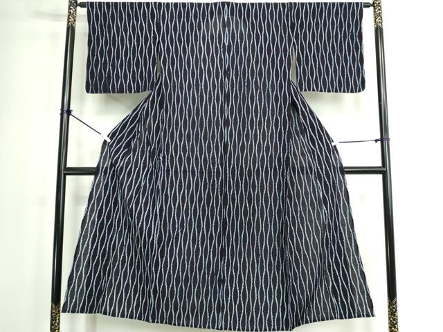 平和屋着物∴夏物　浴衣　有松鳴海絞り　立涌文　綿　逸品　DABK1344cd