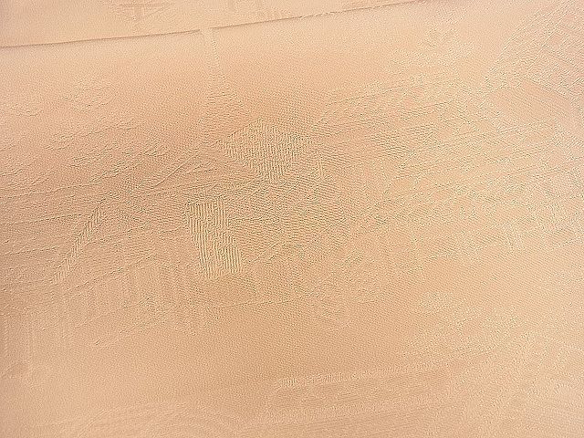 平和屋着物■上質な色無地 風景地紋 洒落柿色 逸品 CAAF6052ze