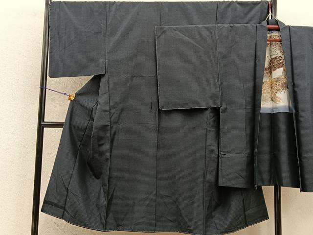 平和屋着物■男性 本場大島紬 アンサンブル 絣文様 羽裏:鷹 正絹 逸品 BAAR4392ct