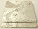 平和屋着物◎六通柄袋帯 唐織 束ね熨斗花鳥文 プラチナ箔二重織 正絹 逸品 AAAM5694cx