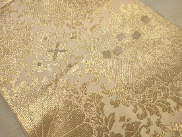 平和屋の平和屋着物◎六通柄袋帯 草花文 正絹 逸品 AABC1672dt｜アングル2