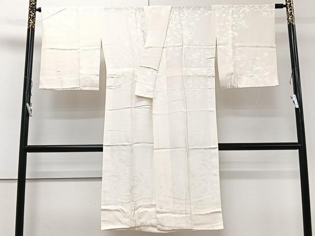 Rakuten - 平和屋着物■長襦袢 無双仕立て 枝花地紋 鳥の子色 正絹 逸品 CAAZ9333xi