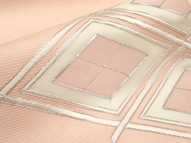 平和屋の平和屋着物＊夏物 九寸名古屋帯 駒刺繍 菱文 正絹 逸品 CABI8712tx｜アングル3