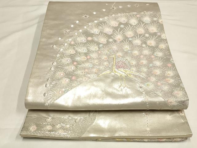 Rakuten - 平和屋着物◎六通太鼓柄袋帯　孔雀文　金銀糸　正絹　逸品　AAAM5684cx