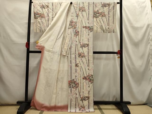 平和屋の平和屋着物■上質な小紋 雲取り花文 金銀彩 正絹 逸品 AABI3902sx｜アングル2
