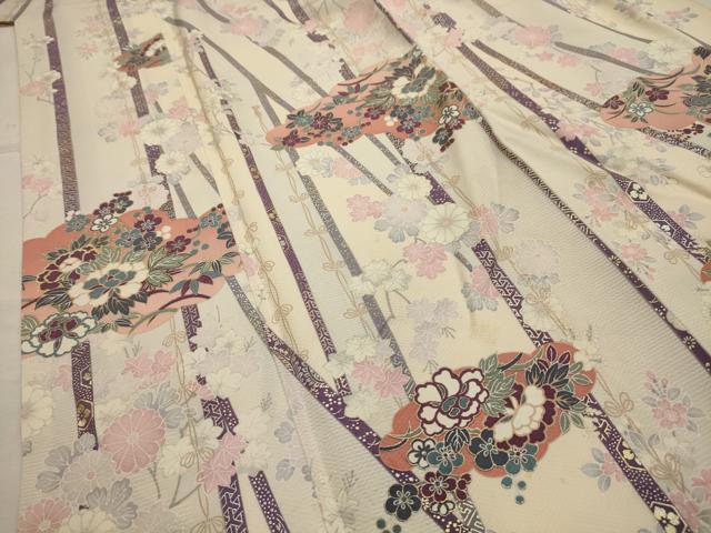 平和屋の平和屋着物■上質な小紋 雲取り花文 金銀彩 正絹 逸品 AABI3902sx｜アングル3