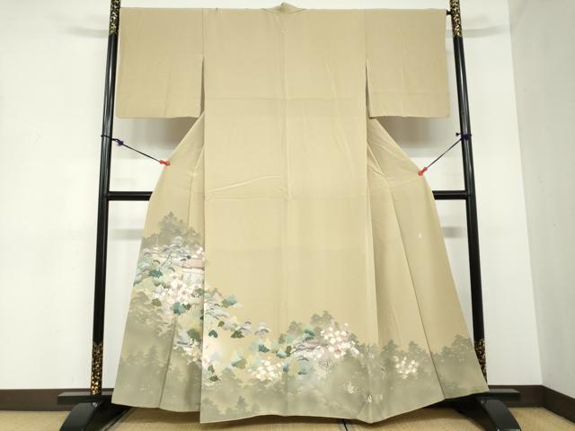 Full-Length Under-Kimono - 平和屋着物●豪華色留袖　友禅　風景草花文　正絹　逸品　DABB0945ud