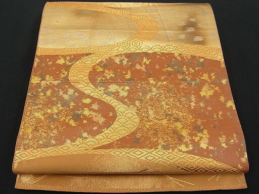 平和屋着物■六通柄袋帯 流水吉祥溢れ松葉文 金銀糸 逸品 n-je1537 平和屋着物■六通柄袋帯 流水吉祥溢れ松葉文 金銀糸 逸品 n-je1537