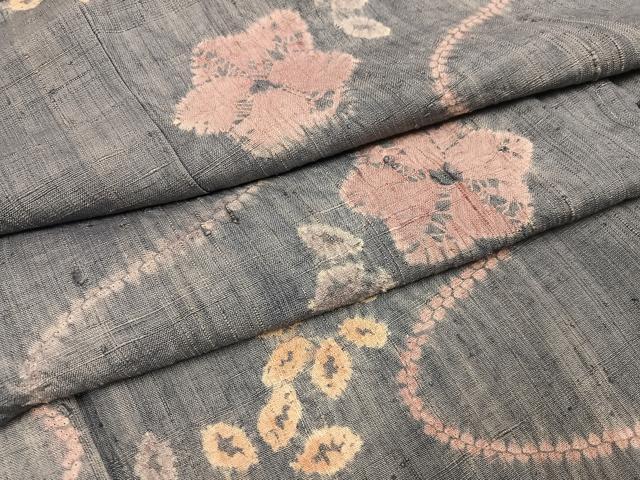 Rakuten - 平和屋着物●生紬　絞り　流水花文　正絹　逸品　AABI7392ph