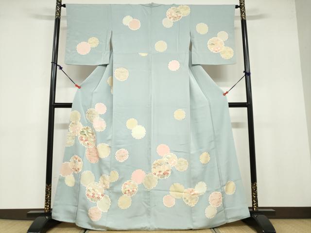 Rakuten - 平和屋着物●訪問着　雪輪草花文　金彩　正絹　逸品　DABB0742ud