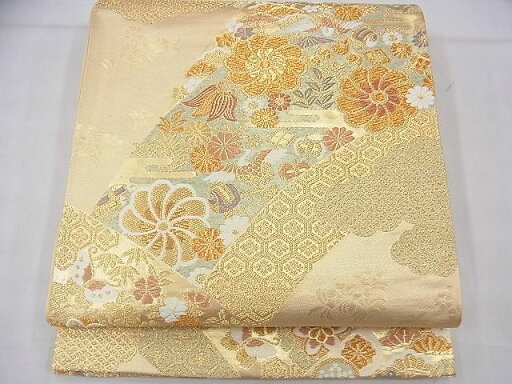 平和屋着物◎六通柄袋帯 唐織 飛鶴花宝尽くし 金糸 逸品 BAAF5801fk 平和屋着物◎六通柄袋帯 唐織 飛鶴花宝尽くし 金糸 逸品 BAAF5801fk