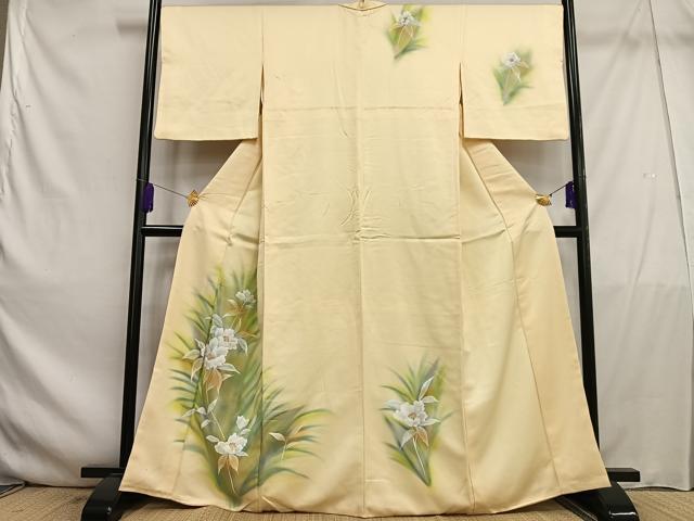 平和屋着物■訪問着　手描き　枝花文　暈し染め　正絹　逸品　AABE5044oa