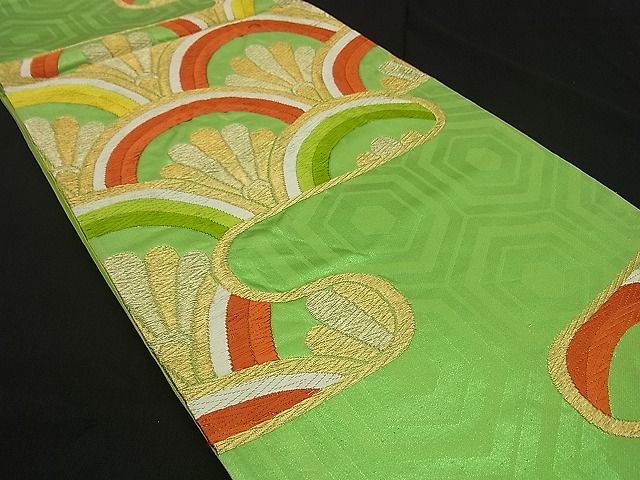 平和屋着物■六通柄袋帯　唐織　エ霞青海波　金糸　逸品　n-by2316 2