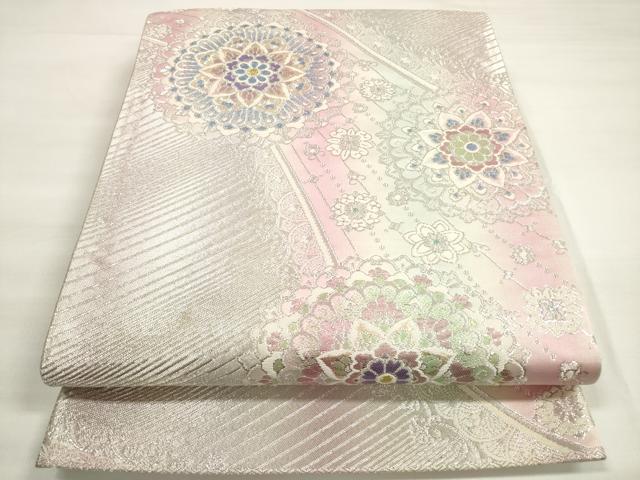 平和屋着物◎六通柄袋帯 唐織 正倉院花文 金銀糸 正絹 逸品 DABC5866xg