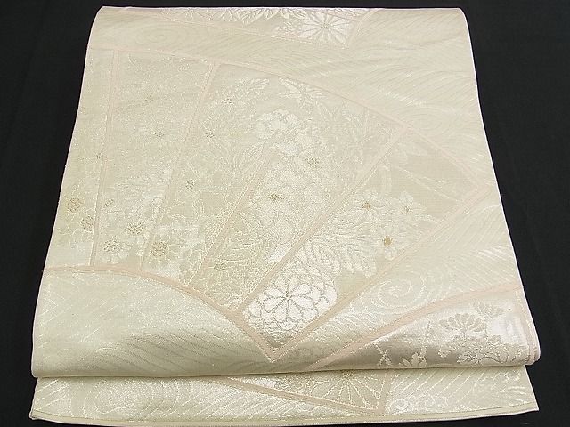 平和屋着物■六通柄袋帯　唐織　地紙花文　金銀糸　逸品　n-am0899