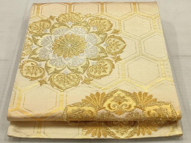 Rakuten - 平和屋着物◎六通柄袋帯　亀甲正倉院花文　金銀糸　正絹　逸品　AAAV1885ru