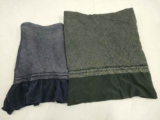 平和屋着物■男性 和装小物 兵児帯2点 総絞り 黒緑色・紺 全て正絹 逸品 AAAP5552uw 平和屋着物■男性 和装小物 兵児帯2点 総絞り 黒緑色・紺 全て正絹 逸品 AAAP5552uw