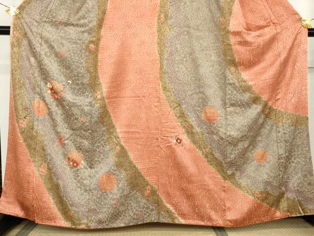 平和屋着物●訪問着　辻が花　絞り　刺繍　雪輪草花文　金糸　正絹　逸品　AABL7647cs heiwaya-11270210 平和屋 サンプル画像3