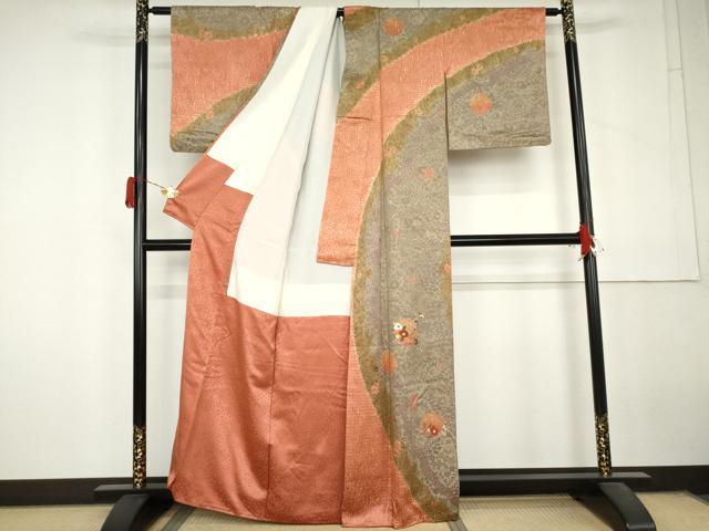 平和屋着物●訪問着　辻が花　絞り　刺繍　雪輪草花文　金糸　正絹　逸品　AABL7647cs heiwaya-11270210 平和屋 サンプル画像2