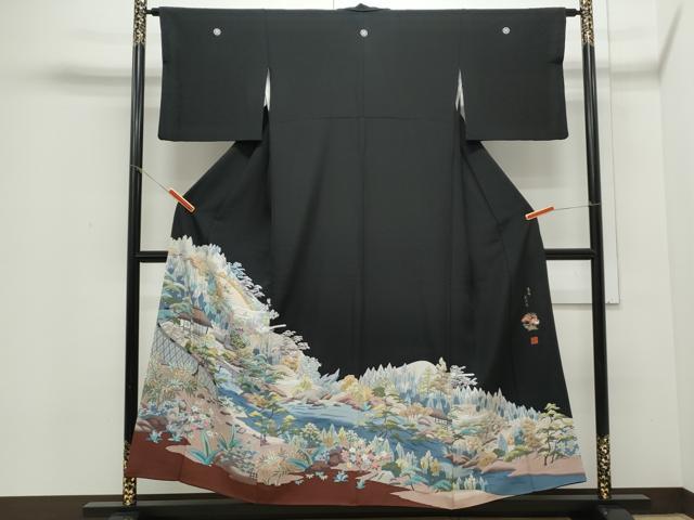 平和屋着物■豪華黒留袖　作家物　高峰光悦寺　遠山風景文　暈し染め　正絹　逸品　CAAX5154th