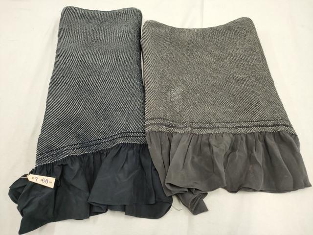 平和屋着物■男性 和装小物 兵児帯2点 総絞り 灰・紺 全て正絹 逸品 AAAP5554uw