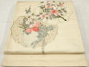 平和屋着物◎太鼓柄袋帯 駒刺繍 飾花文 金銀糸 金銀彩 正絹 逸品 未使用 AAAV3001sg