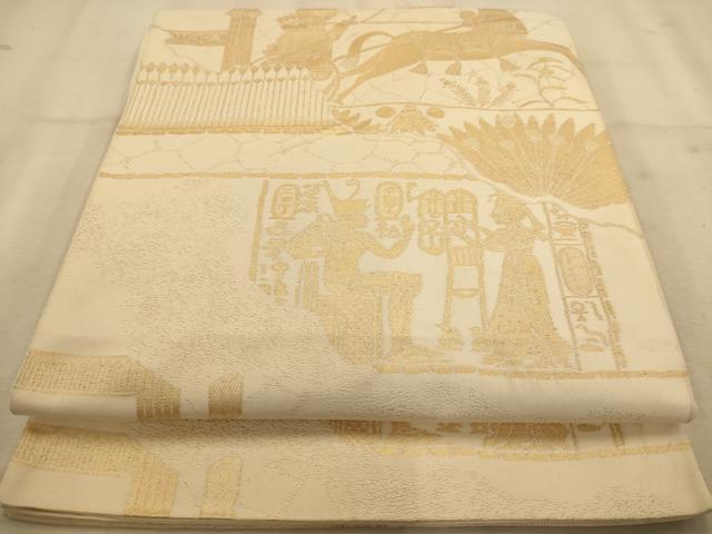 平和屋着物◎西陣　六通柄袋帯　狩猟文　金糸　正絹　逸品　AABA7349dt